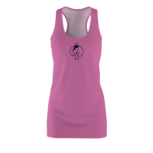Pink Racerback Dress with American Naughty HotWife Logo — Women's Casual Summer Dress