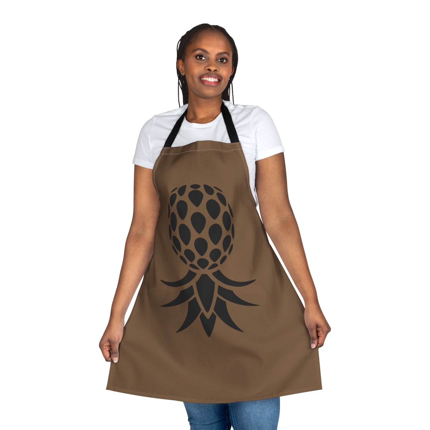 American Naughty Brown Kitchen Apron with Black SwingApple Design