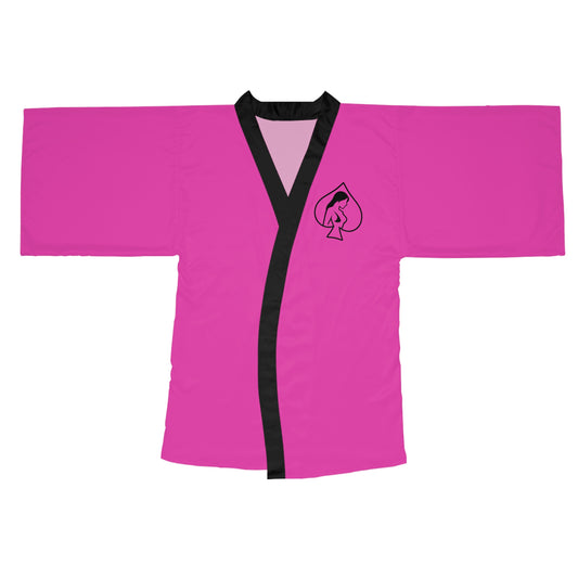 Pink Kimono Robe with the American Naughty HotWife Subtle graphic.