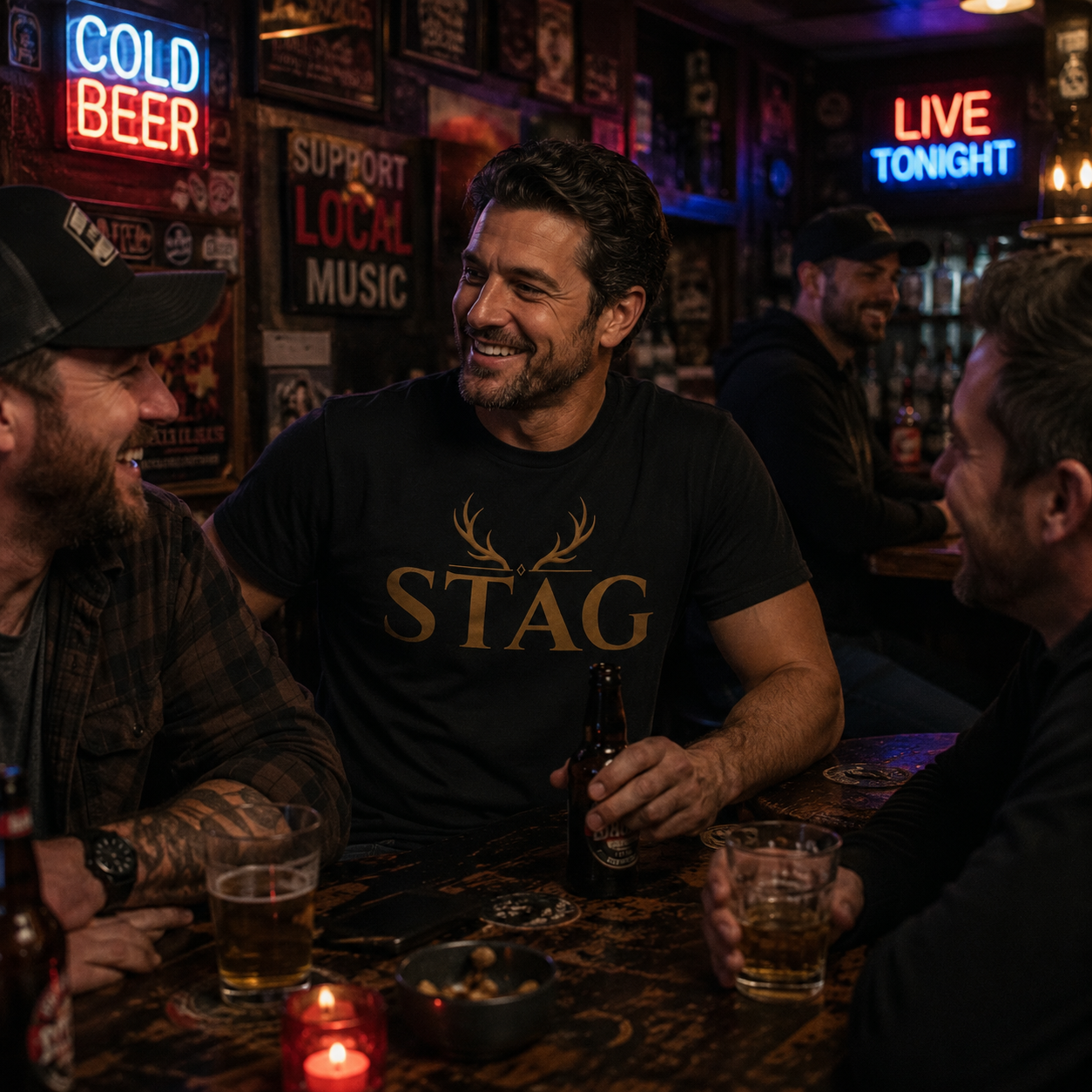 American Naughty Black Stag T-Shirt