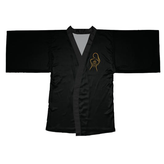 Black Kimono with Gold Minimalist Unicorn