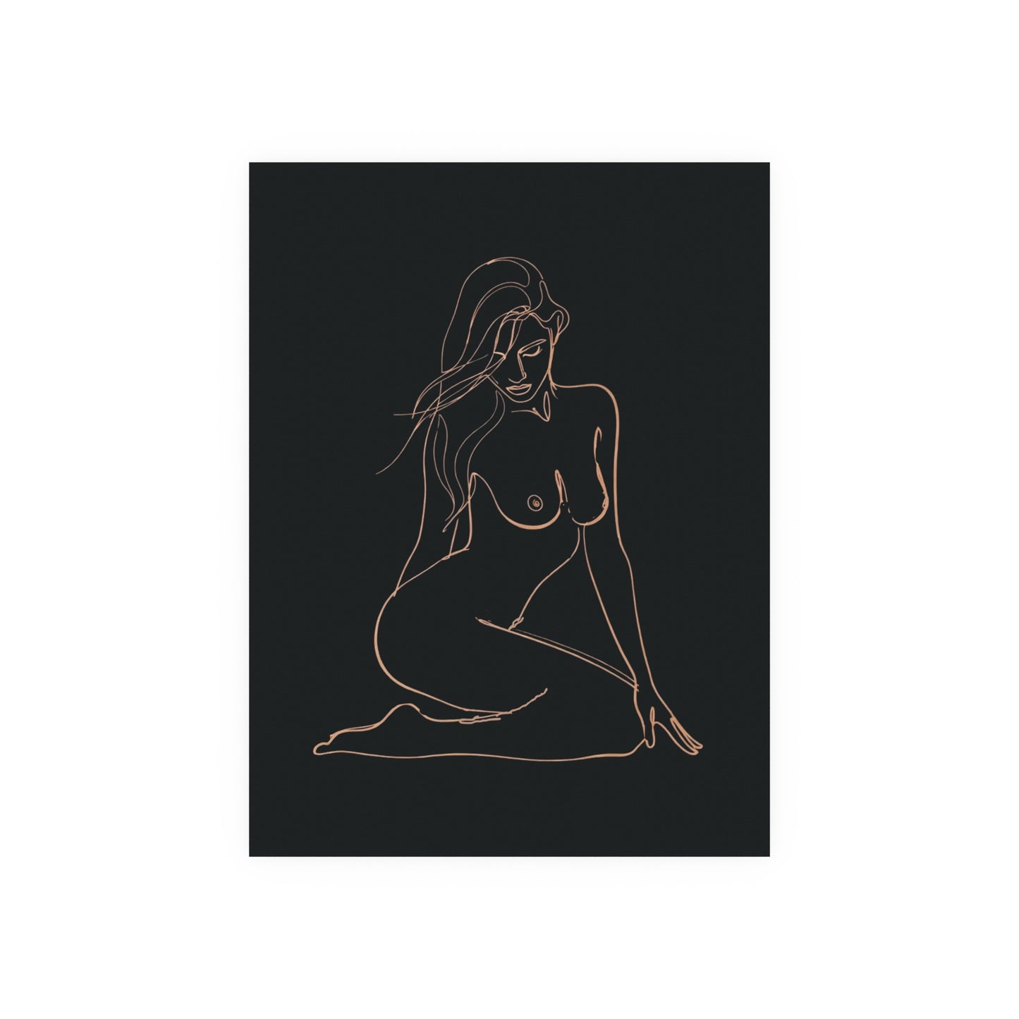 Minimalist Bronze Line Art Poster – Quiet Confidence