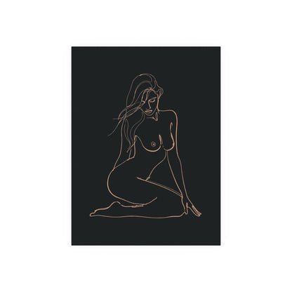 Minimalist Bronze Line Art Poster – Quiet Confidence