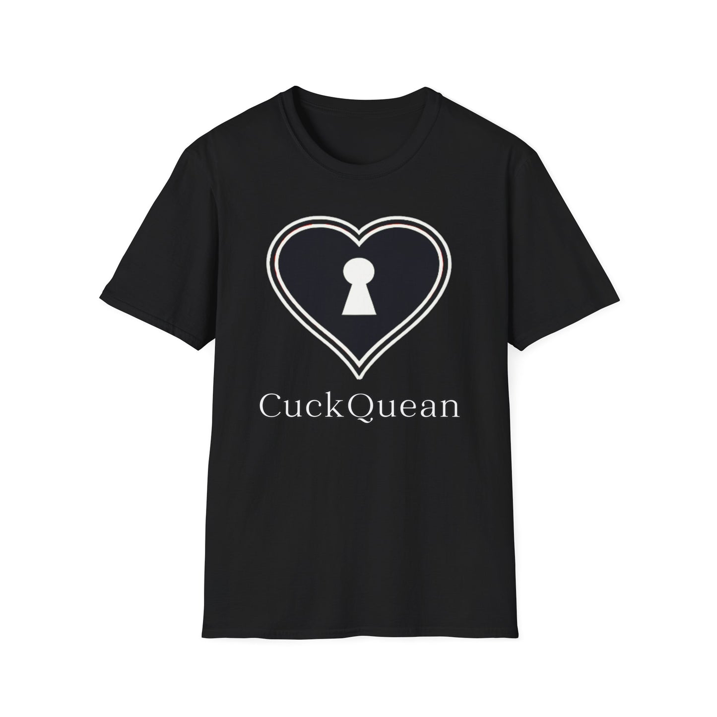 American Naughty CuckQueen Heart with Keyhole T‑Shirt