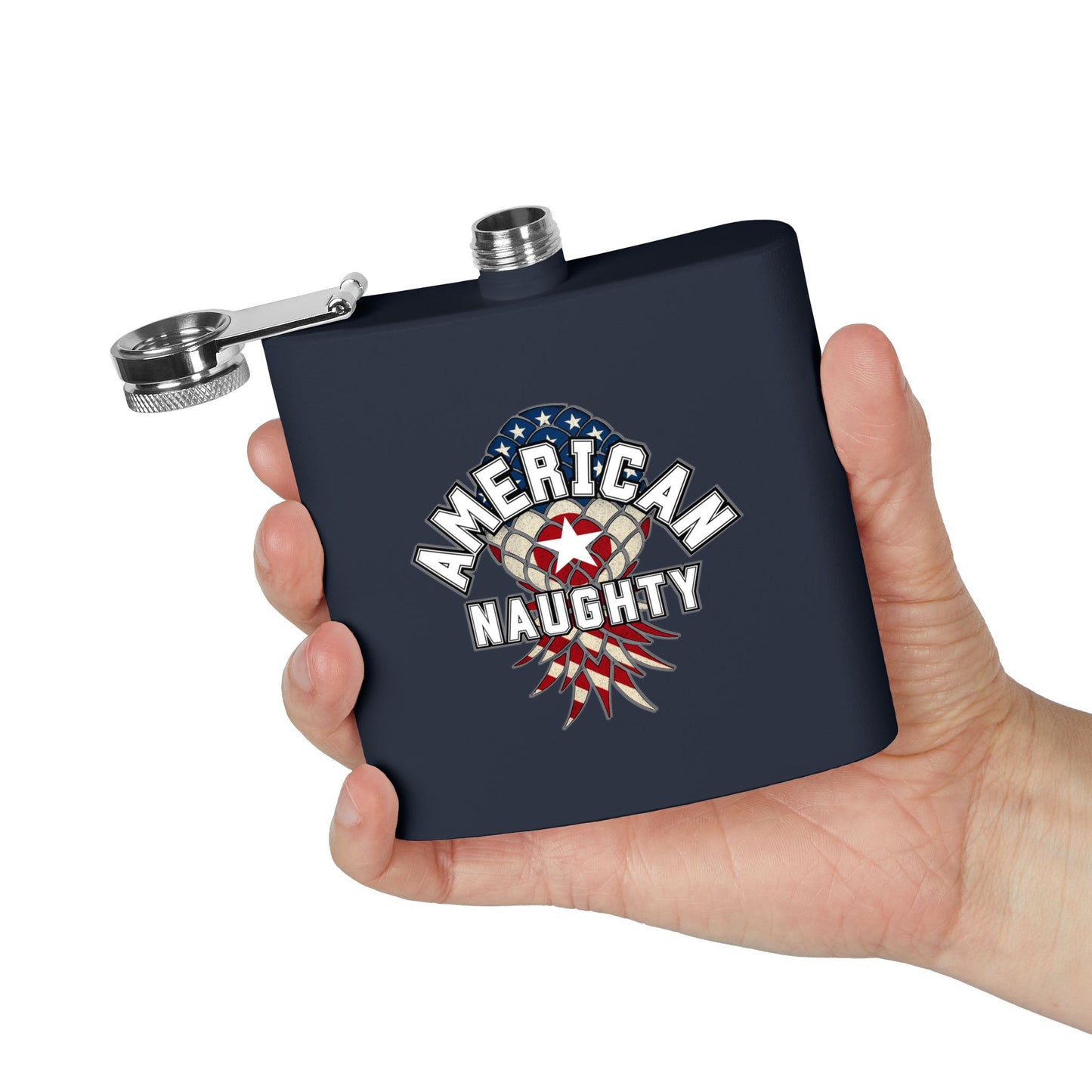 American Naughty 6oz Stainless Steel Flask