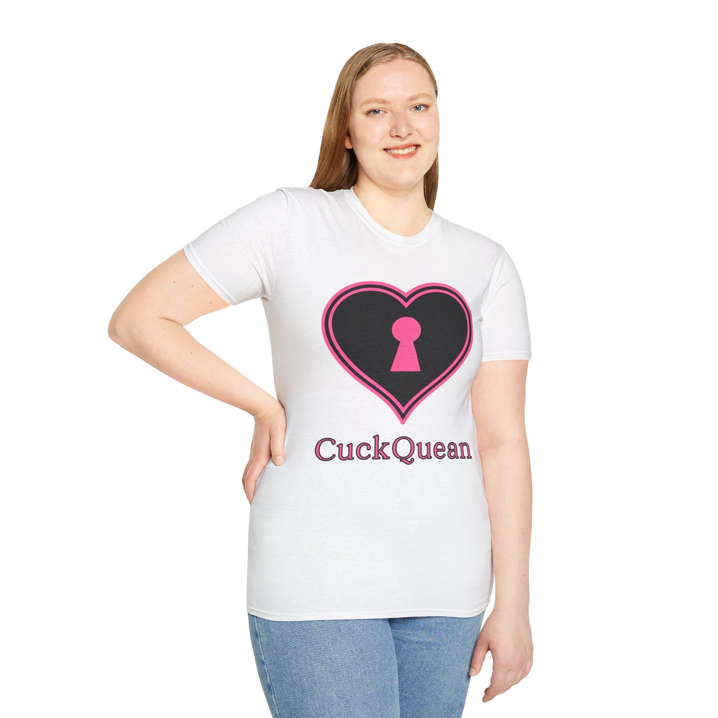 The American Naughty CuckQueen Heart with Keyhole T‑Shirt Graphic Tee