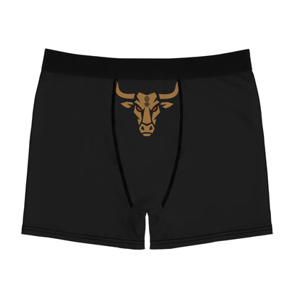 Bronze American Naughty Bull Head Boxer Briefs — Men's Athletic Black Boxer Briefs