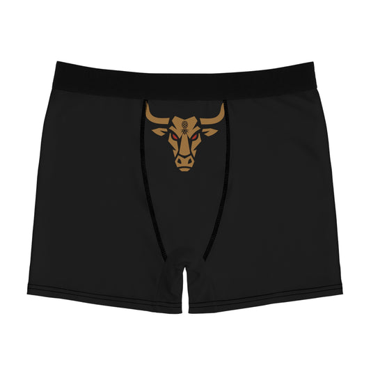 Bronze American Naughty Bull Head Boxer Briefs — Men's Athletic Black Boxer Briefs
