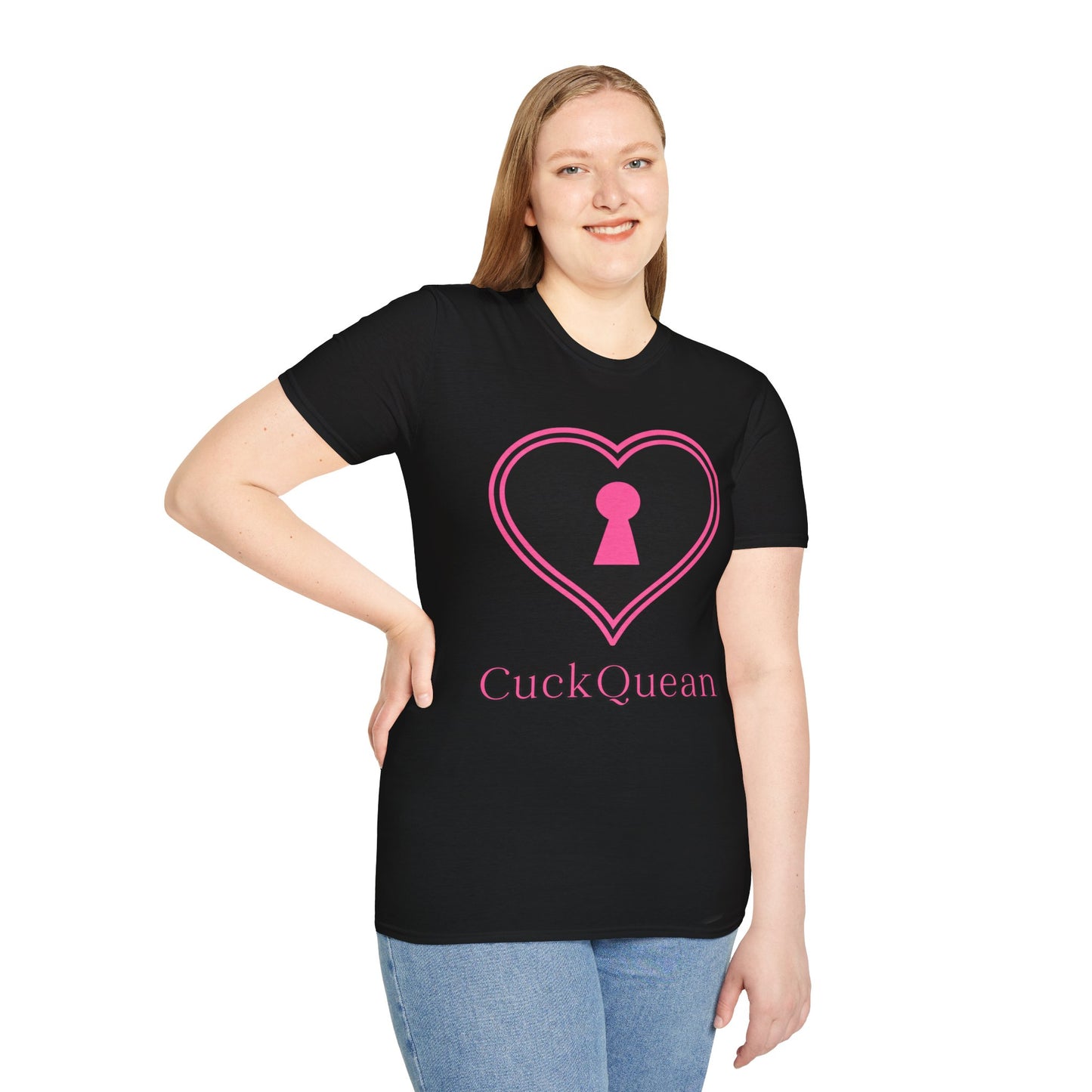 The American Naughty CuckQueen Heart with Keyhole T‑Shirt Graphic Tee