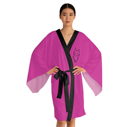 Pink Kimono Robe with an American Naughty Vixen subtle graphic.