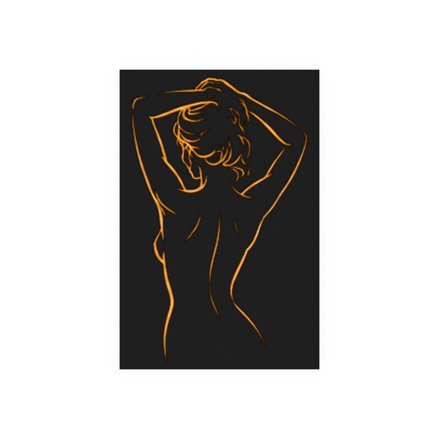 Minimalist Bronze Line Art Poster – Quiet Elegance