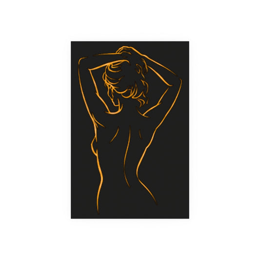 Minimalist Bronze Line Art Poster – Quiet Elegance