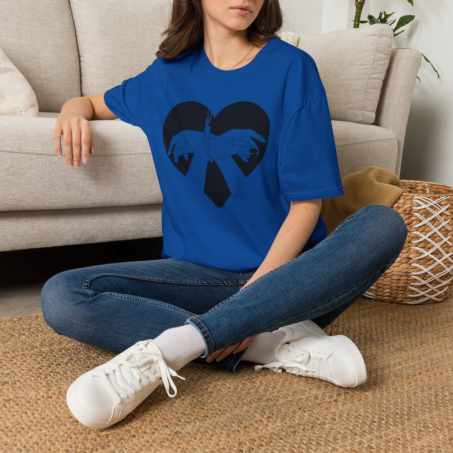Hands Tied Heart Graphic BDSM T‑Shirt