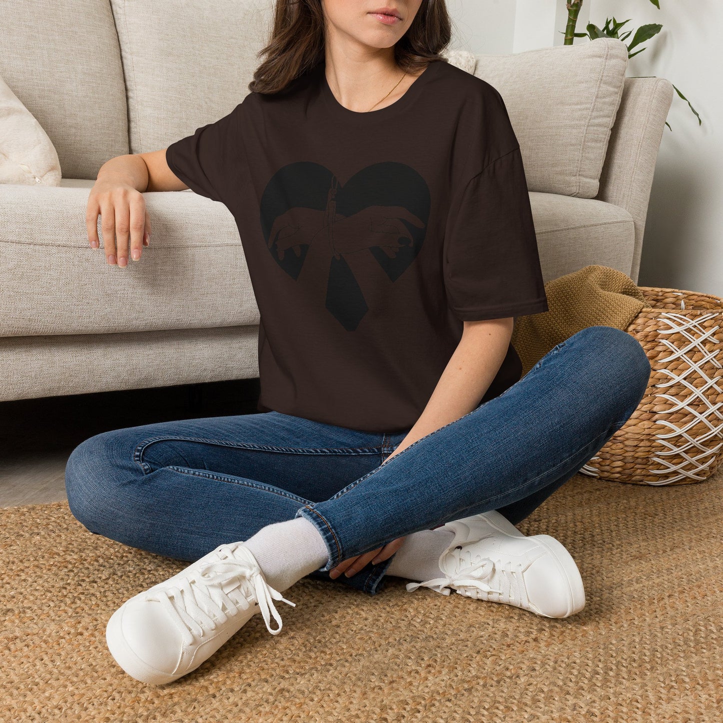 Hands Tied Heart Graphic BDSM T‑Shirt