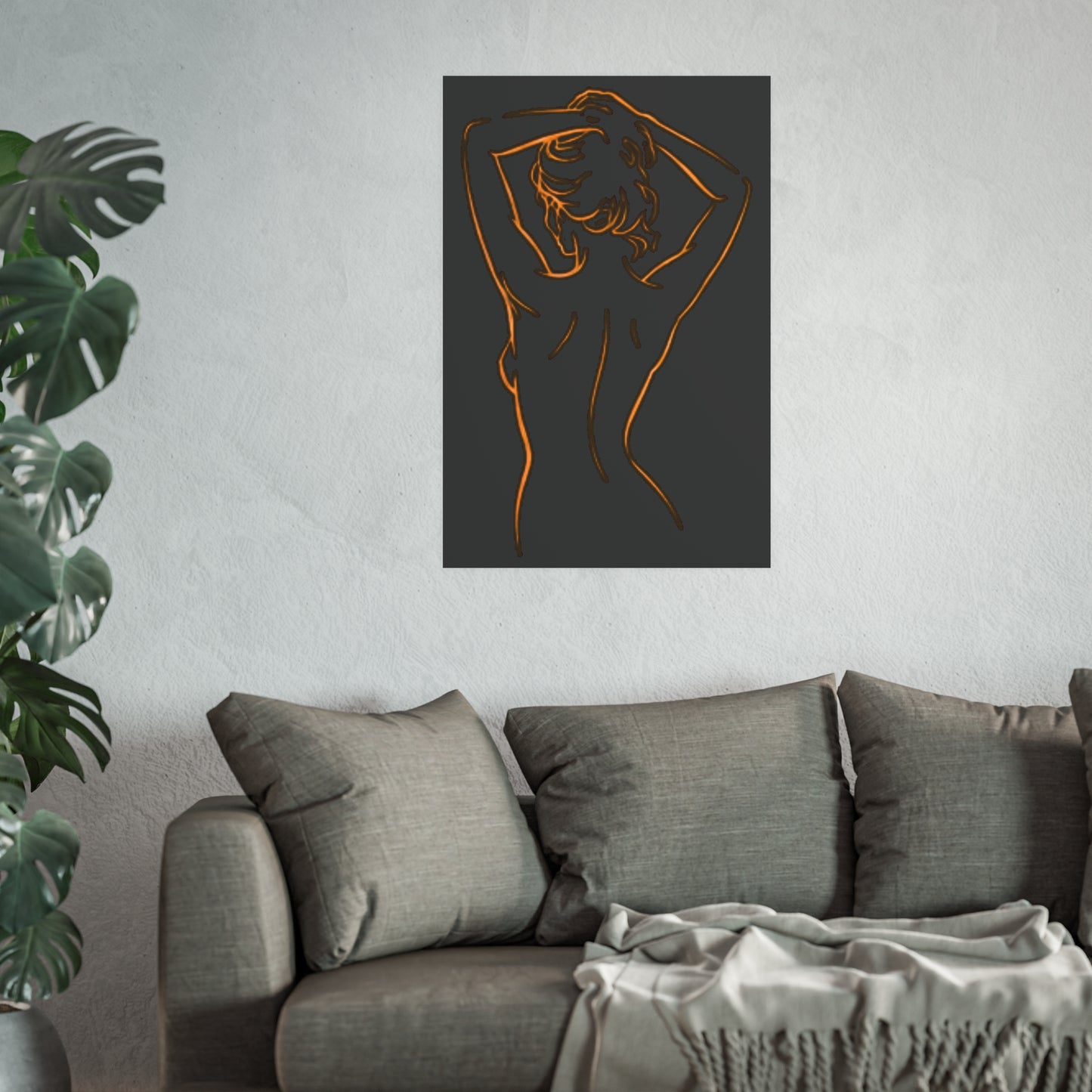 Minimalist Bronze Line Art Poster – Quiet Elegance