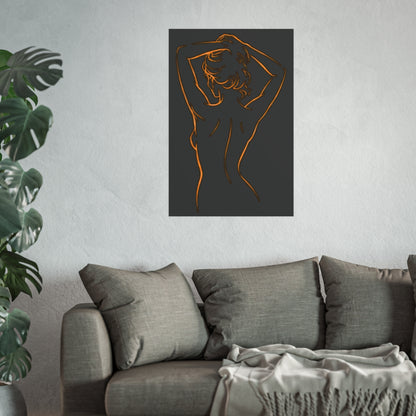 Minimalist Bronze Line Art Poster – Quiet Elegance