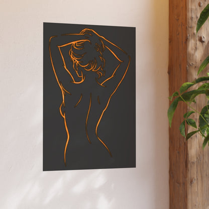 Minimalist Bronze Line Art Poster – Quiet Elegance