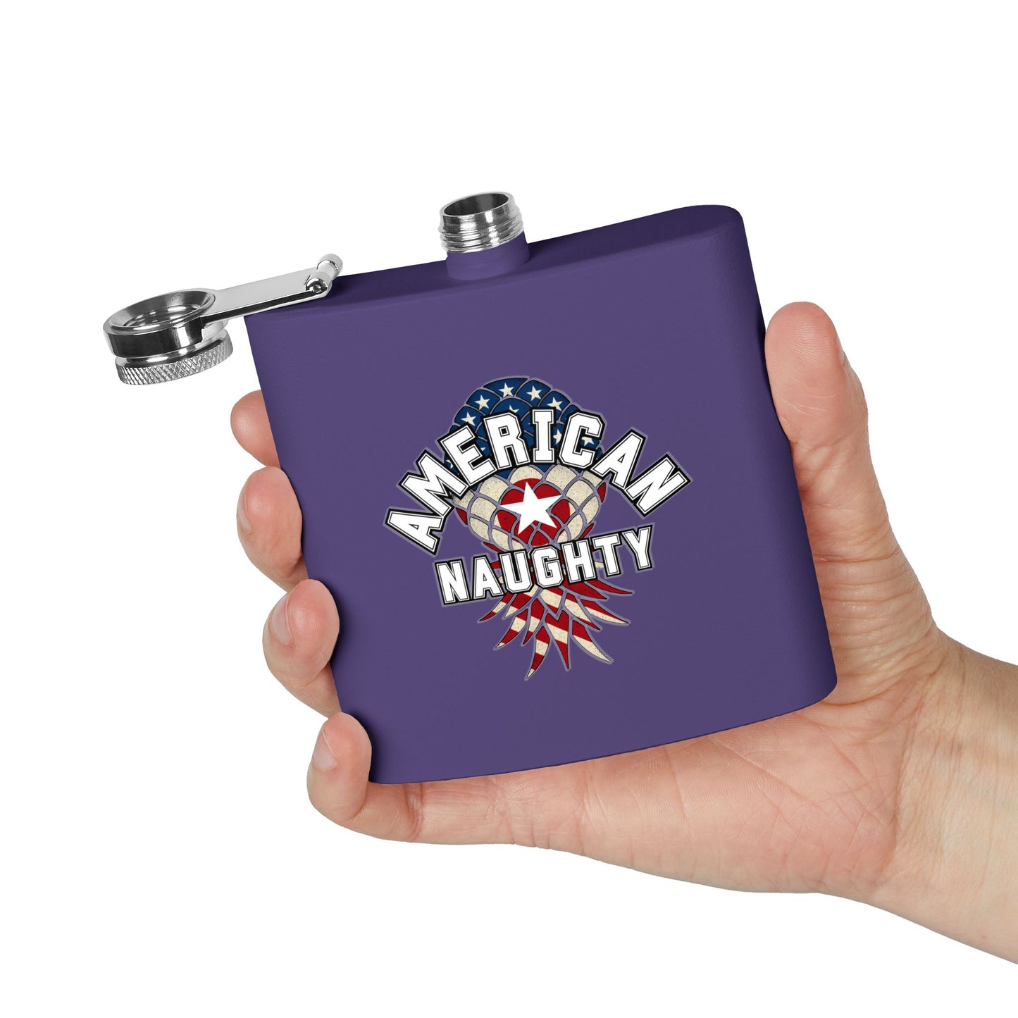 American Naughty 6oz Stainless Steel Flask
