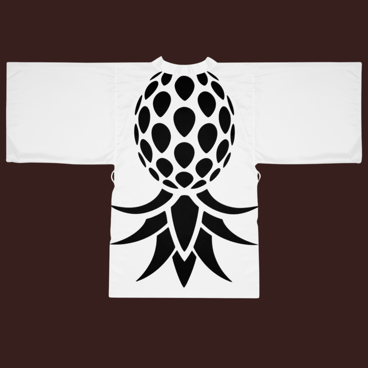 Private Stock™ Black SwingApple White Kimono Luxury Satin Robe Featuring the Signature SwingApple Design