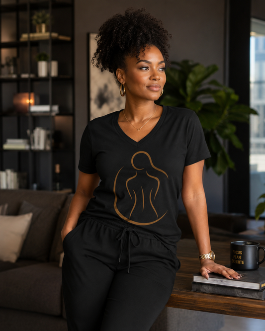 American Naughty Signature Unicorn V-Neck Tee