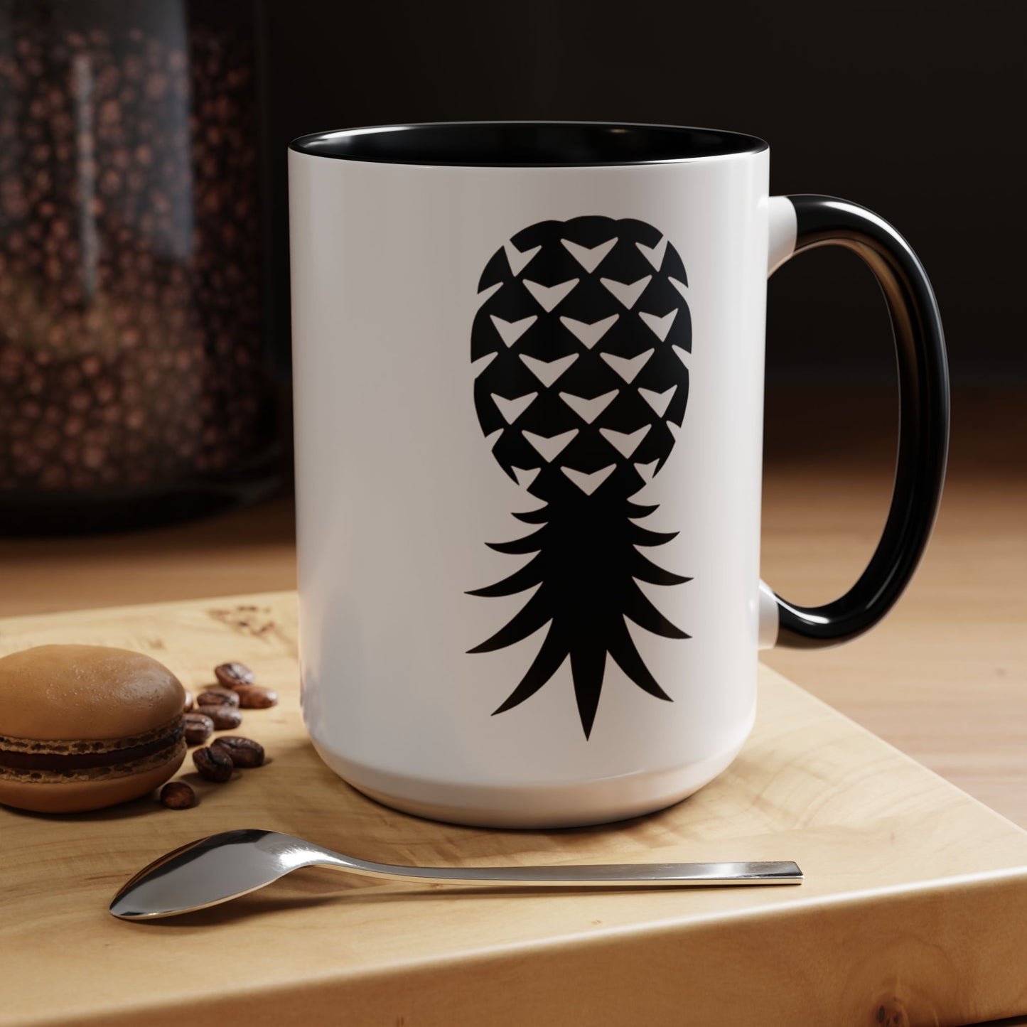 American Naughty SwingApple Accent Coffee Mug — Black Interior & Handle