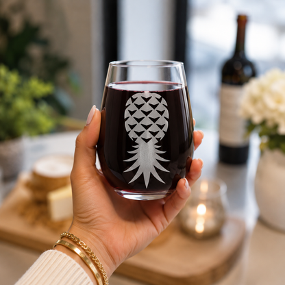 American Naughty Living Engraved SwingApple Stemless Wine Glass — 11.5 oz