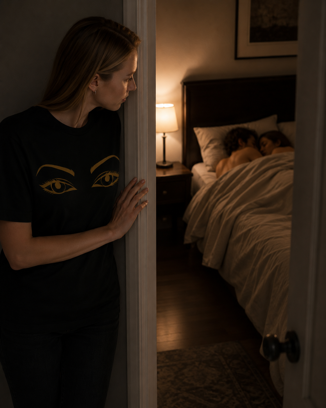American Naughty Voyeur Female Eyes Tee | Discreetly Bold Graphic T-Shirt