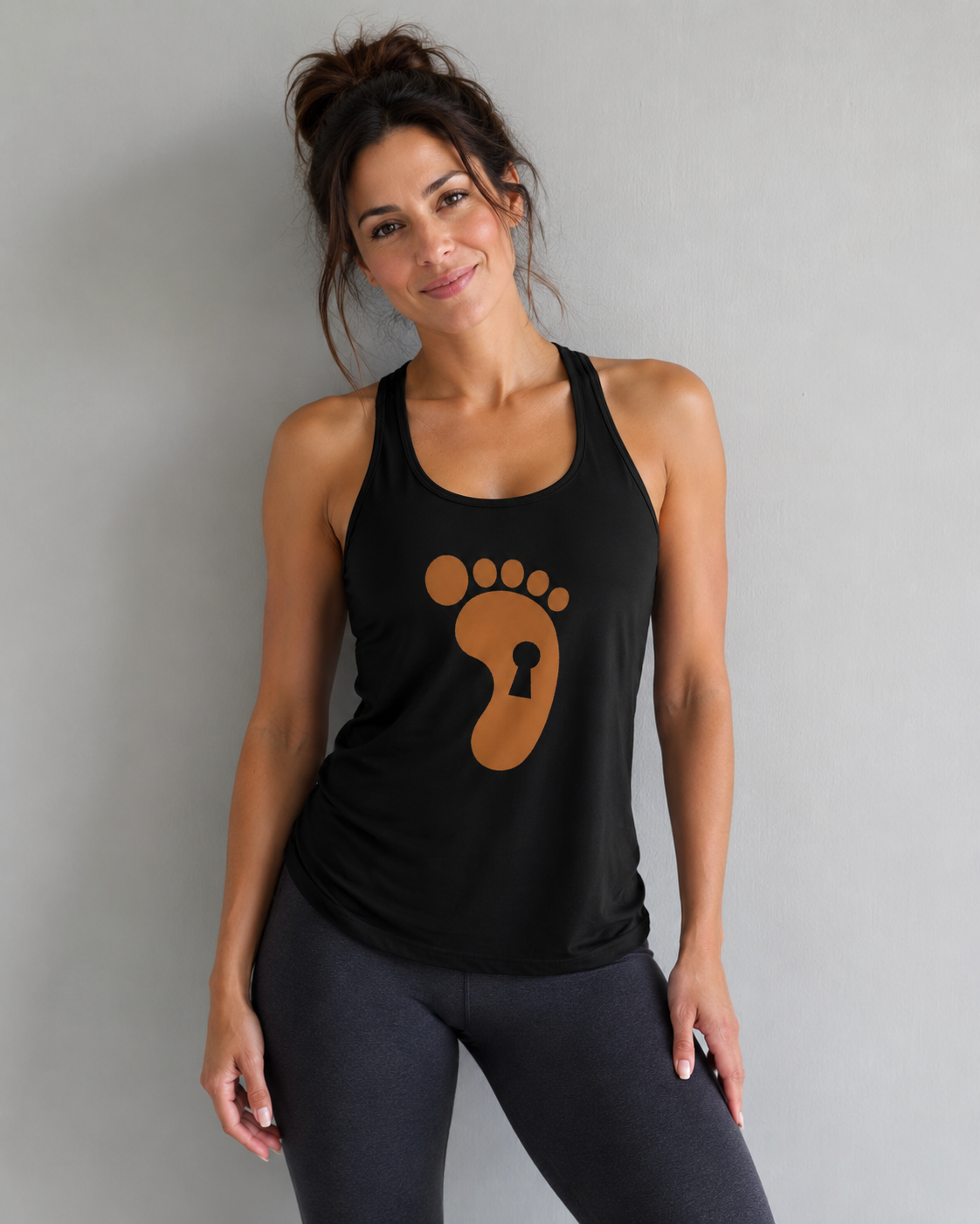 American Naughty BDSM Keyhole Foot Racer-Back Tank Top