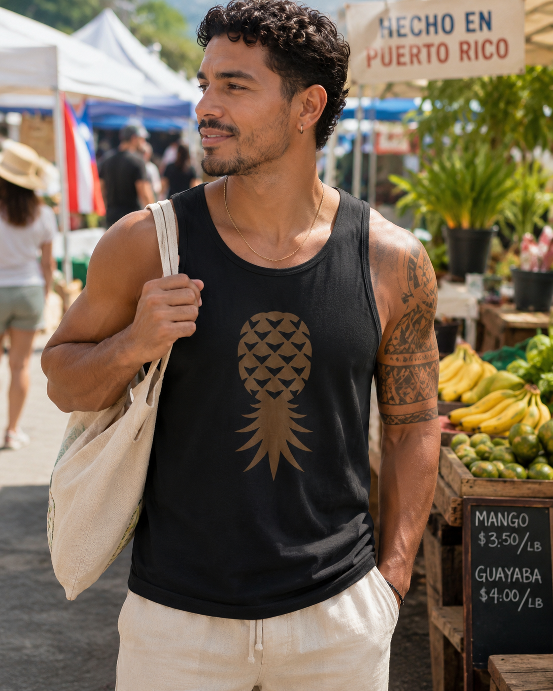 American Naughty Men's Swingapple Black Tank