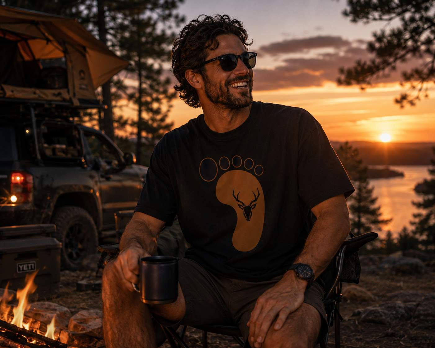 American Naughty Stepping Stoned™ Stag Oversized Boxy T-Shirt