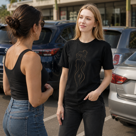American Naughty CupCake Nude Silhouette Tee