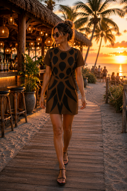 American Naughty Signature Bronze & Black T-Shirt Dress