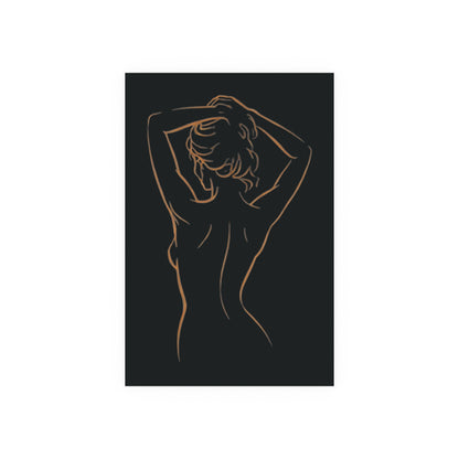 Grace in Stillness - Minimalist Bronze Line Art Poster