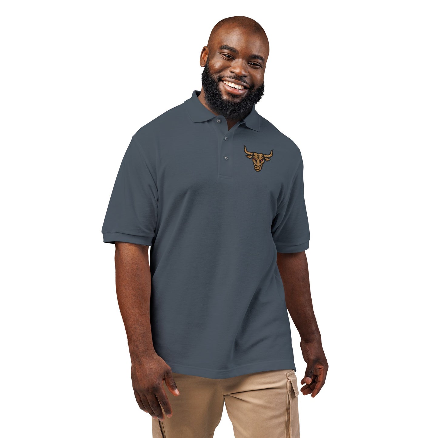 Embroidered American Naughty Bull Polo Shirt