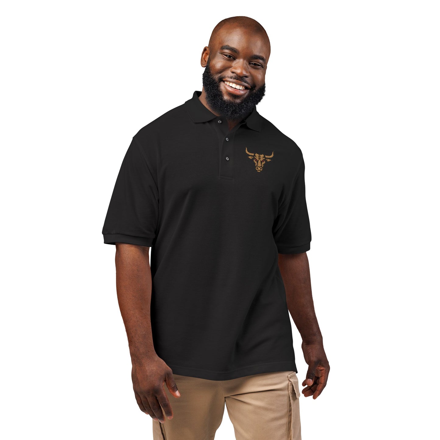 Embroidered American Naughty Bull Polo Shirt
