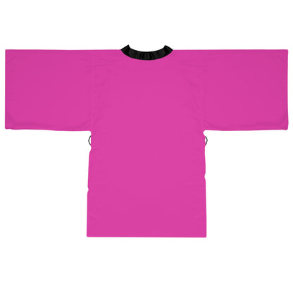 Pink Kimono Robe with an American Naughty Vixen subtle graphic.