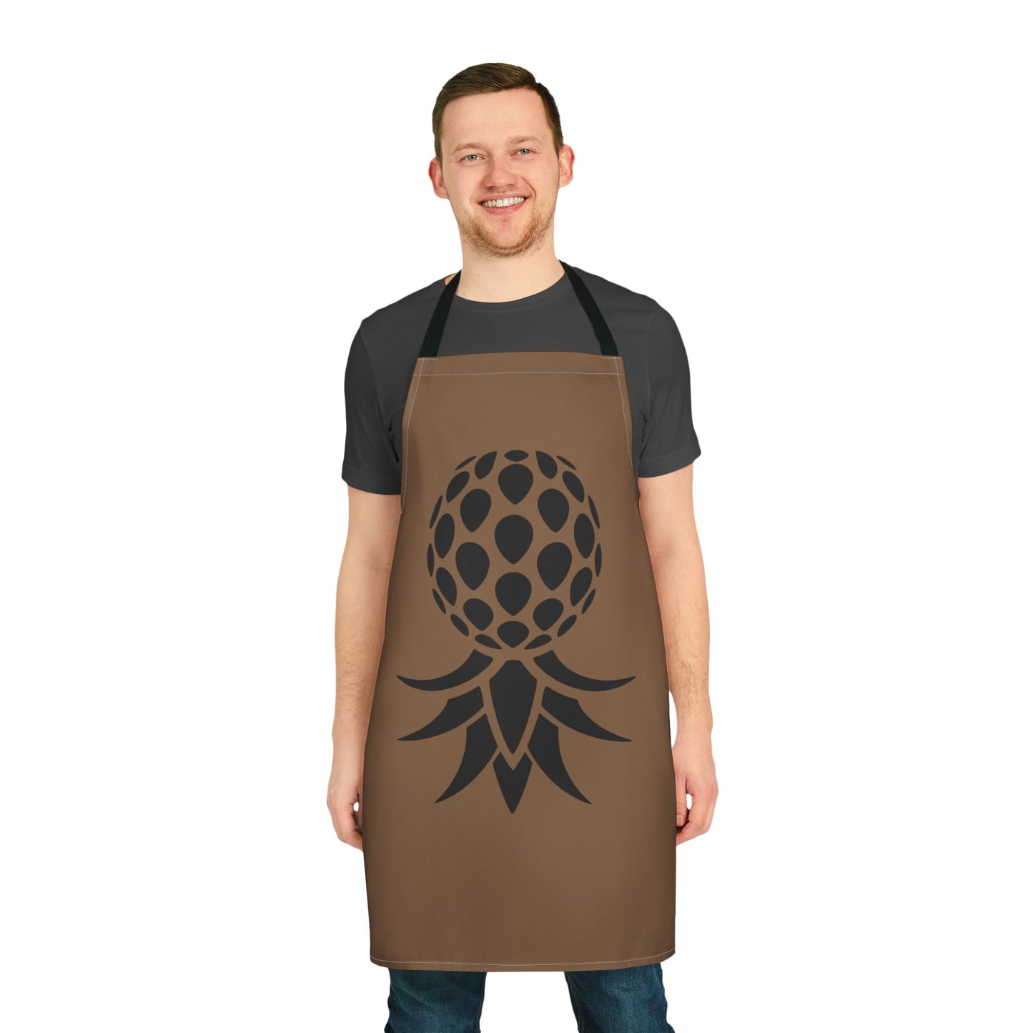 American Naughty Brown Kitchen Apron with Black SwingApple Design