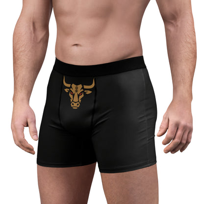 Bronze American Naughty Bull Head Boxer Briefs — Men's Athletic Black Boxer Briefs