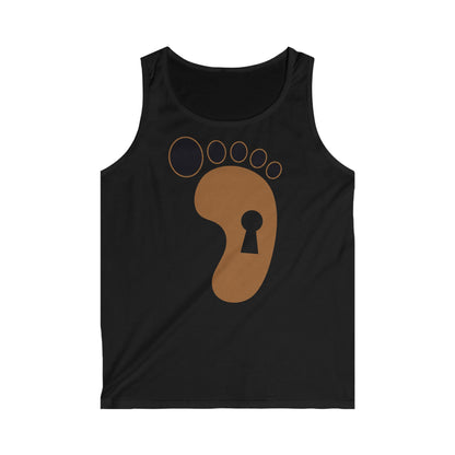 Footprint Keyhole Tank Top — Minimalist Adventure Graphic Men's Tank