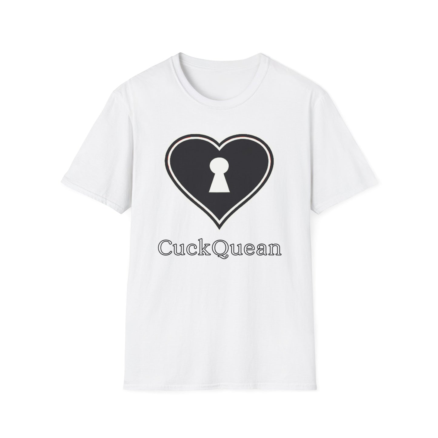 American Naughty CuckQueen Heart with Keyhole T‑Shirt