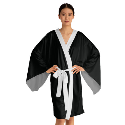 Sexy Black Long Sleeve Kimono Robe