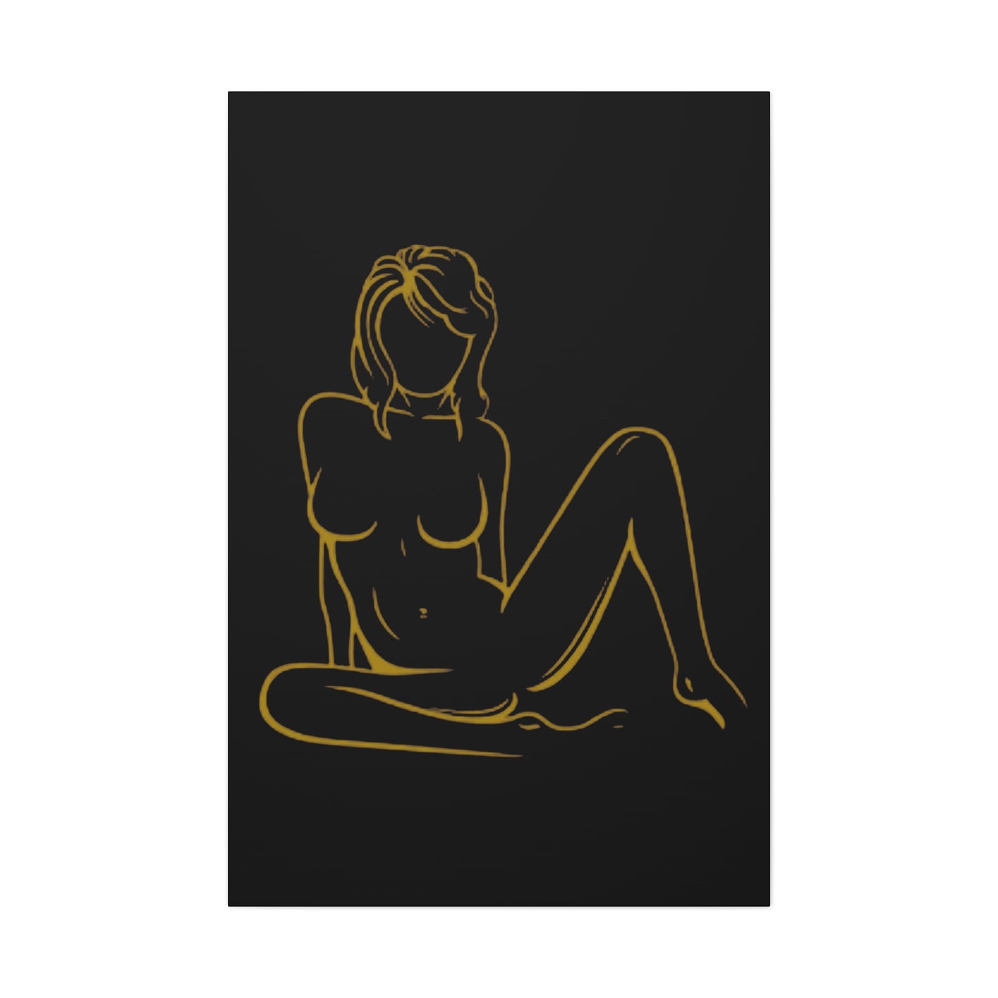 Elegant Gold Minimal Nude Modern Wall Art