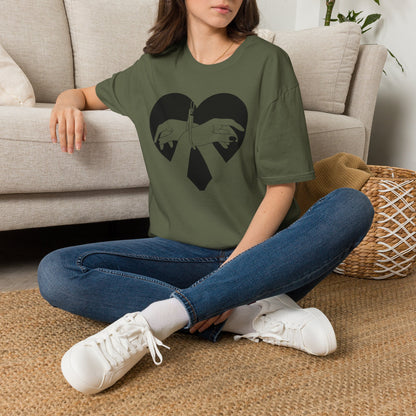 Hands Tied Heart Graphic BDSM T‑Shirt