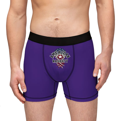 American Naughty Boxer Briefs — Men's Purple All-Over Print Underwear