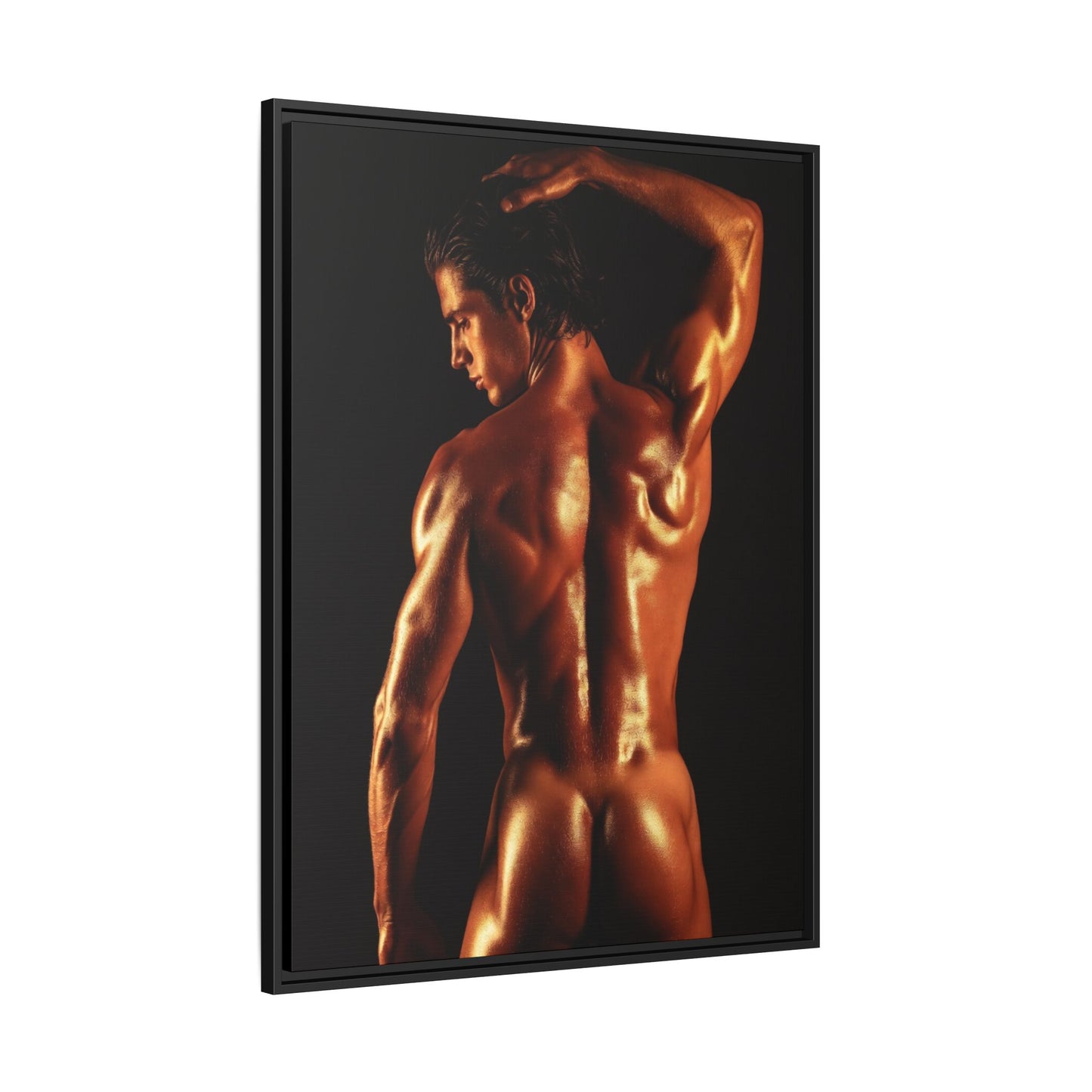 Framed Matte Canvas Print Bold Bronze – Male Form