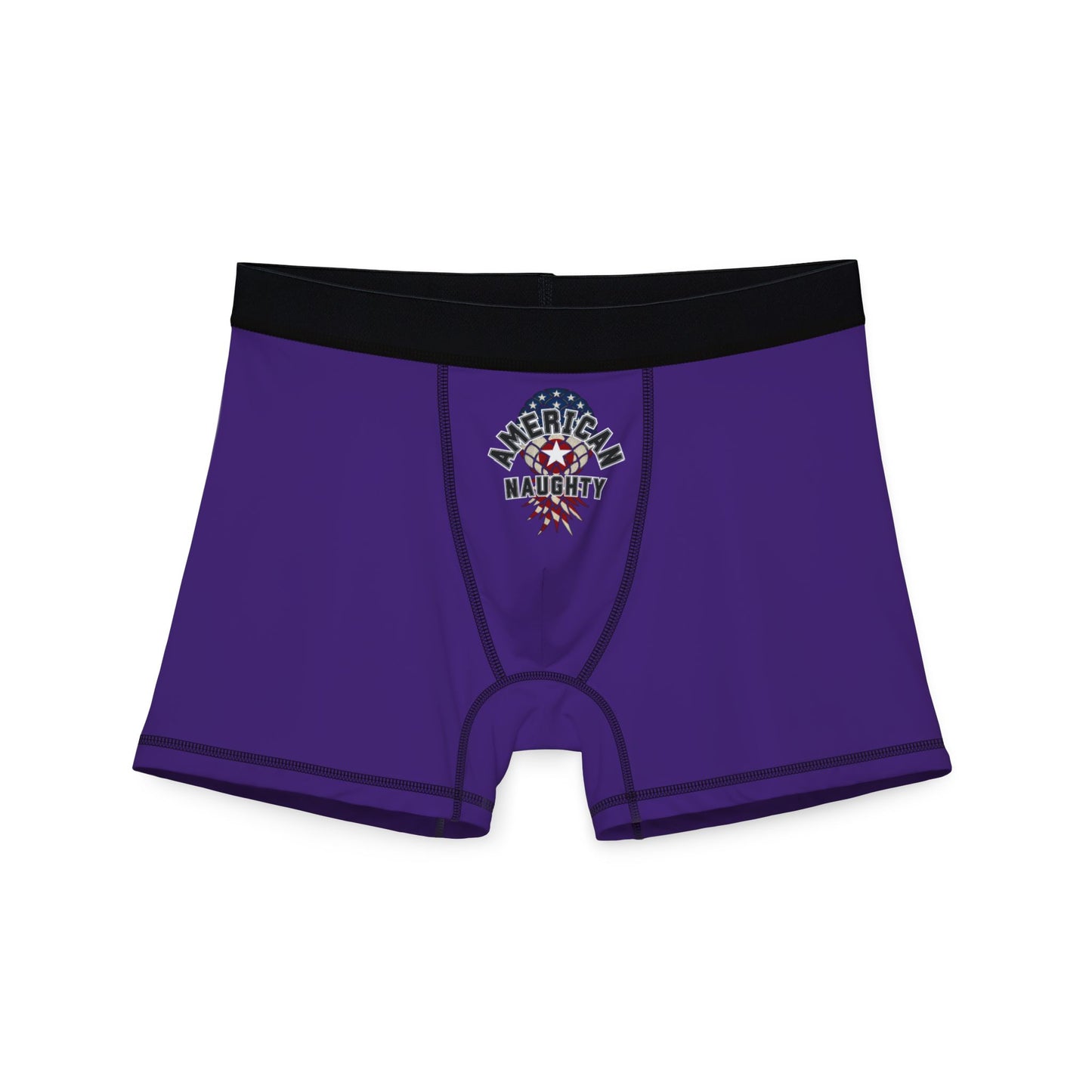 American Naughty Boxer Briefs — Men's Purple All-Over Print Underwear